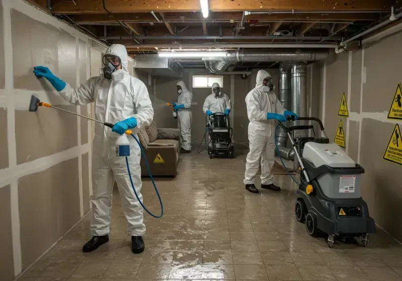 Basement Moisture Removal and Structural Drying process in New South Memphis, TN